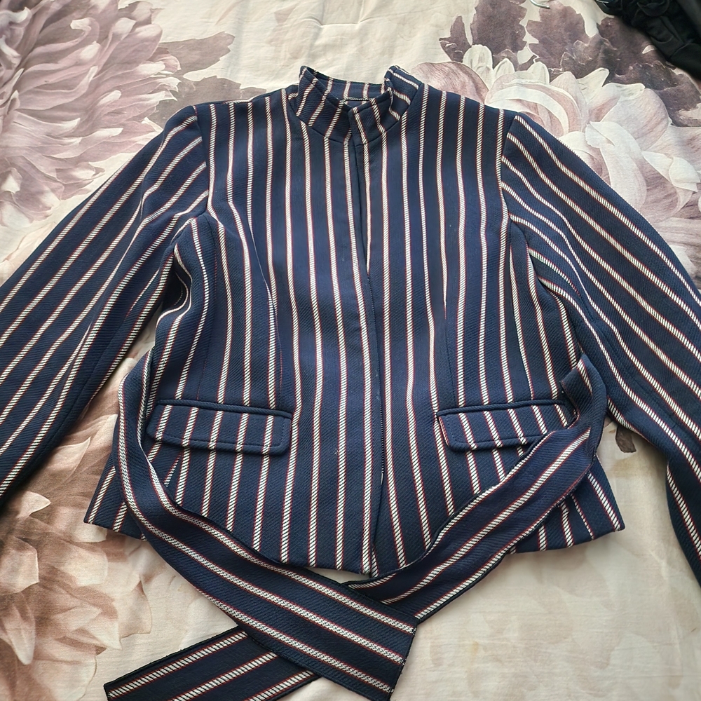Banana Republic Navy Blazer with Red and White Stripes